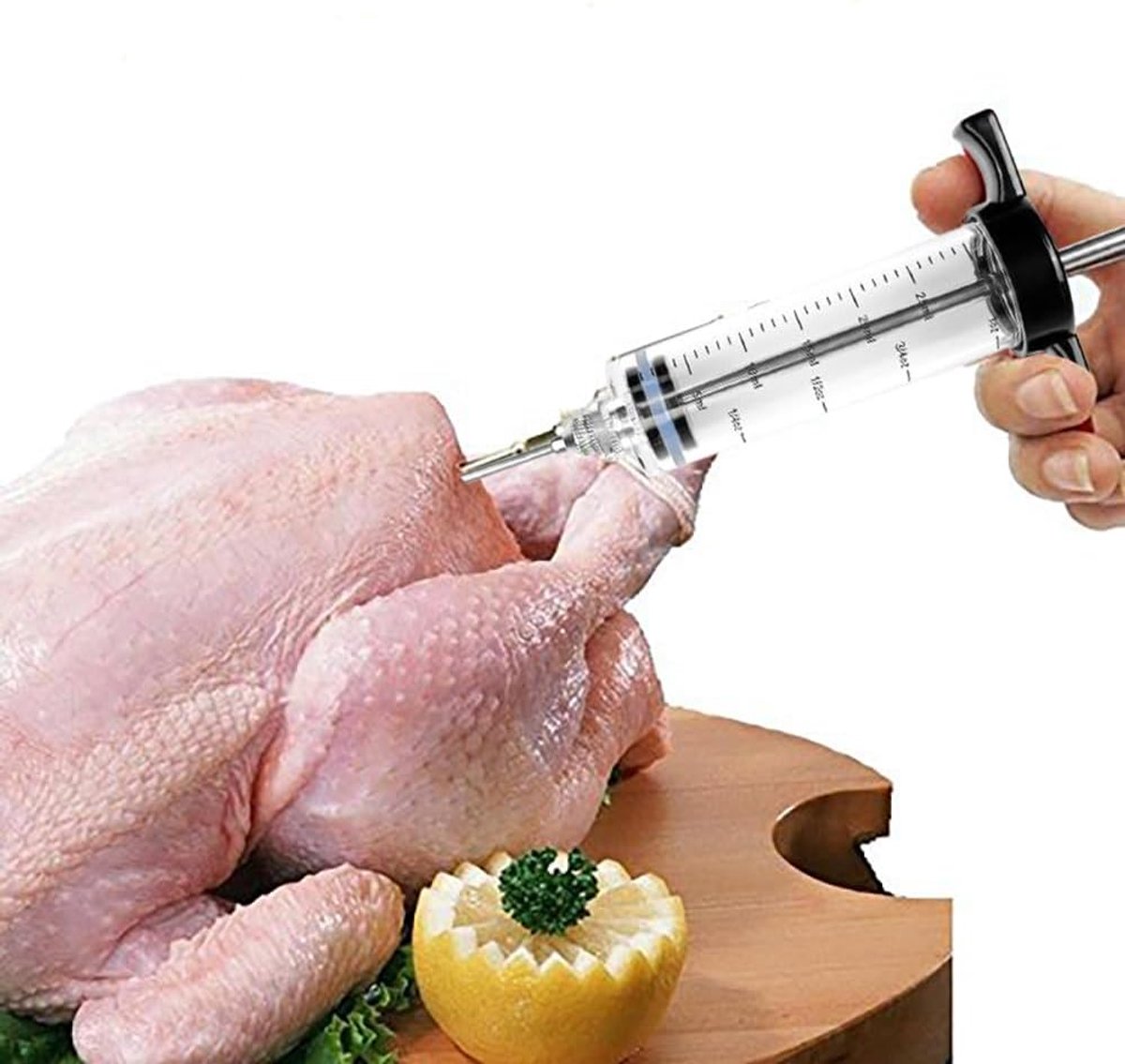 meat syringe Marinade syringe meat injector syringe with 3 needles 1 cleaning brush 30ml meat injectors for BBQ grill - ShopVlot