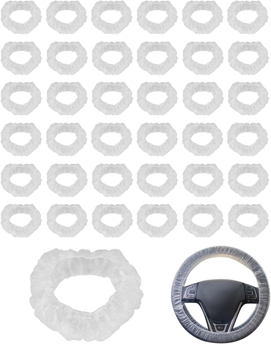 100 Pieces Plastic Steering Wheel Cover Universal Elastic Waterproof Dustproof Car Accessories - ShopVlot