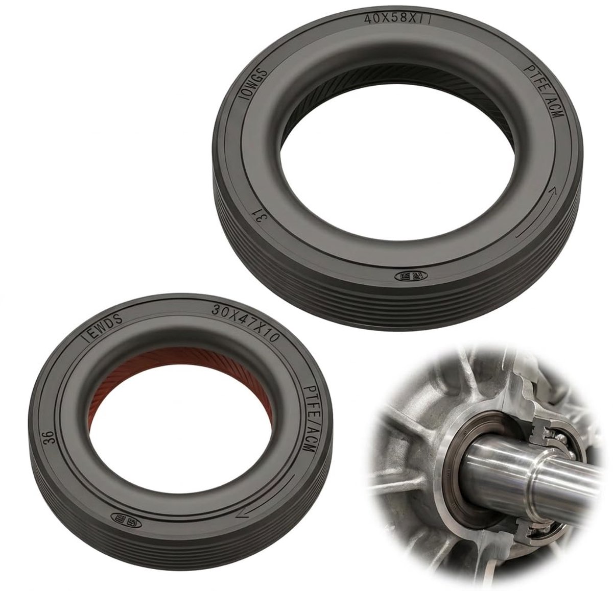 Spi versnellingsbak afdichtingsringen - fluorrubber - OEM 312144/312146 - perfecte vervanging - ShopVlot