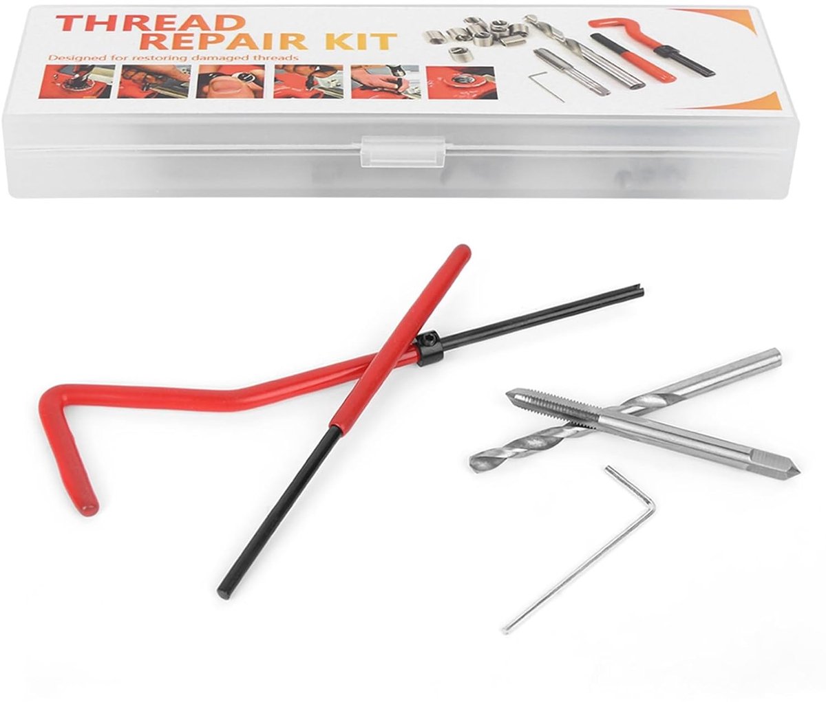 M4 draad schroef socket zelfblokkerende draad reparatiekit - 25 stuks - inclusief plastic doos - ShopVlot