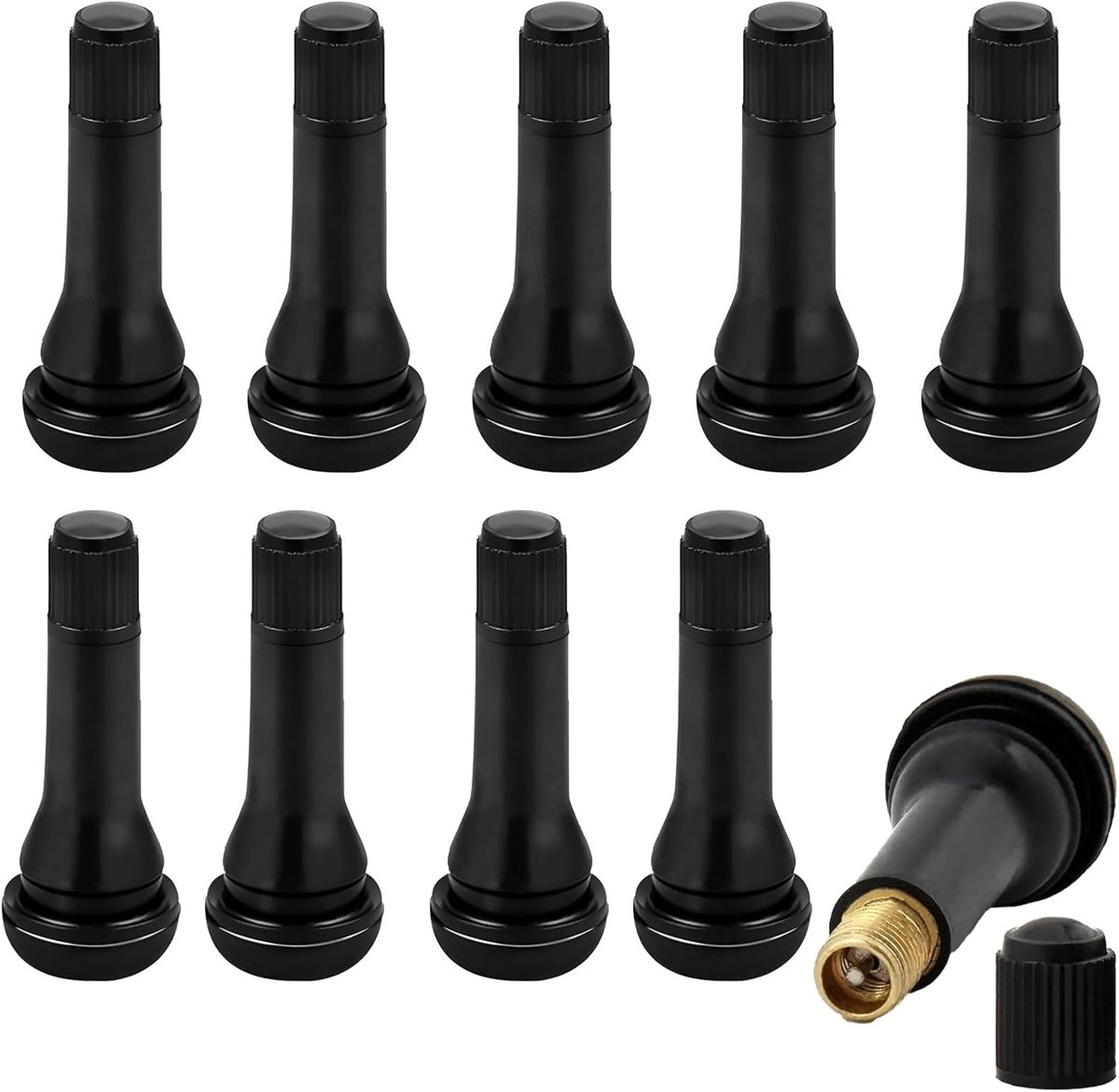 Autoventielen set van 10 - Rubber ventielen - Waterdicht en stofdicht - Geschikt voor tubeless banden - ShopVlot
