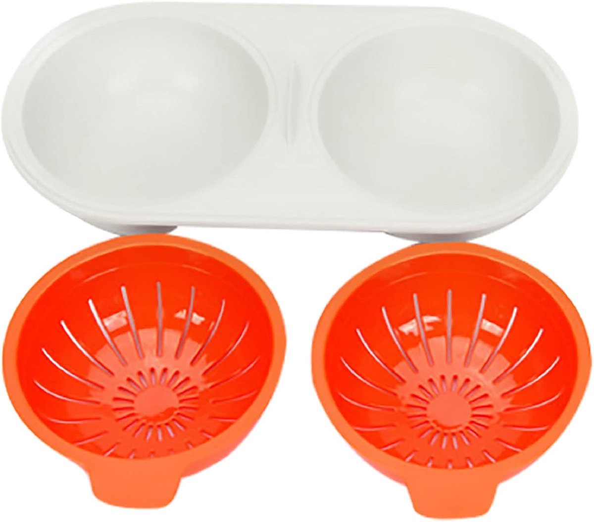 Magnetron eierkoker met deksel - dubbele laag anti-aanbakpan - perfect voor het koken van eieren - ShopVlot