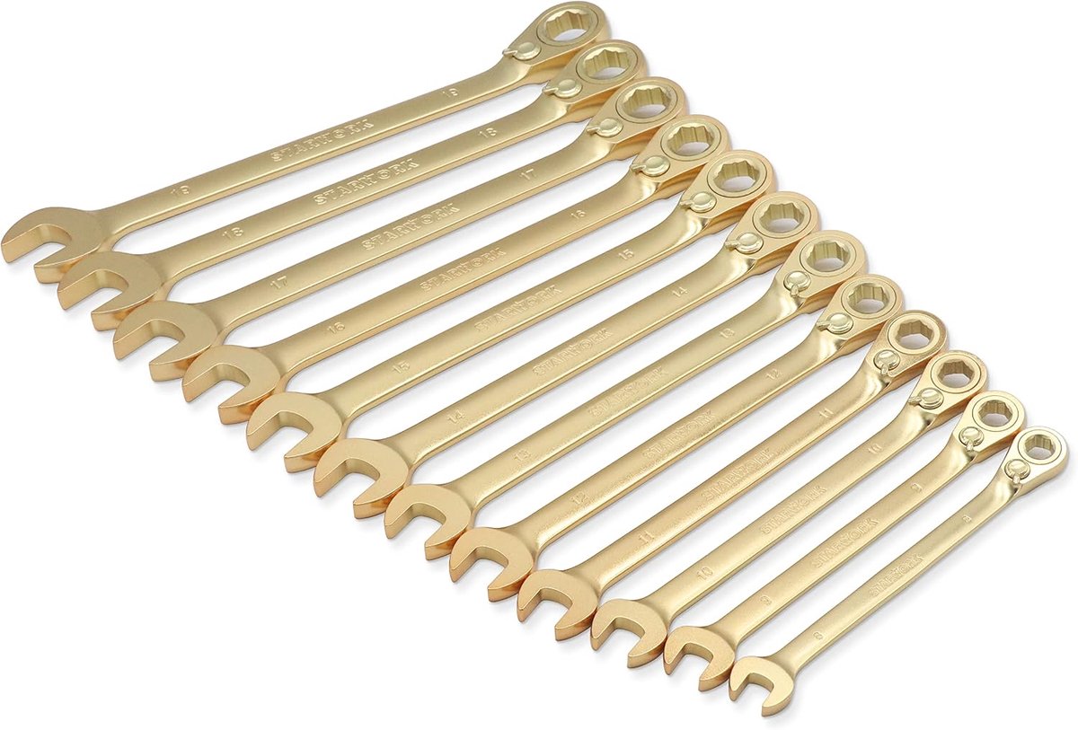 Ratchet set 12-delig - vintage G-coating - non-slip - verwijder rondgedraaide schroeven - ShopVlot