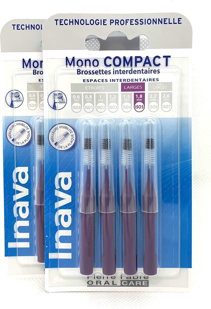 Interdentale borstels 1.8 mm - paars - grote ruimtes - voor effectieve reiniging - ShopVlot