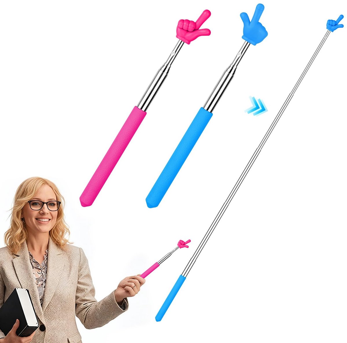 Solidchoice - Telescopische Pointer voor Lessen, 2 Stuks