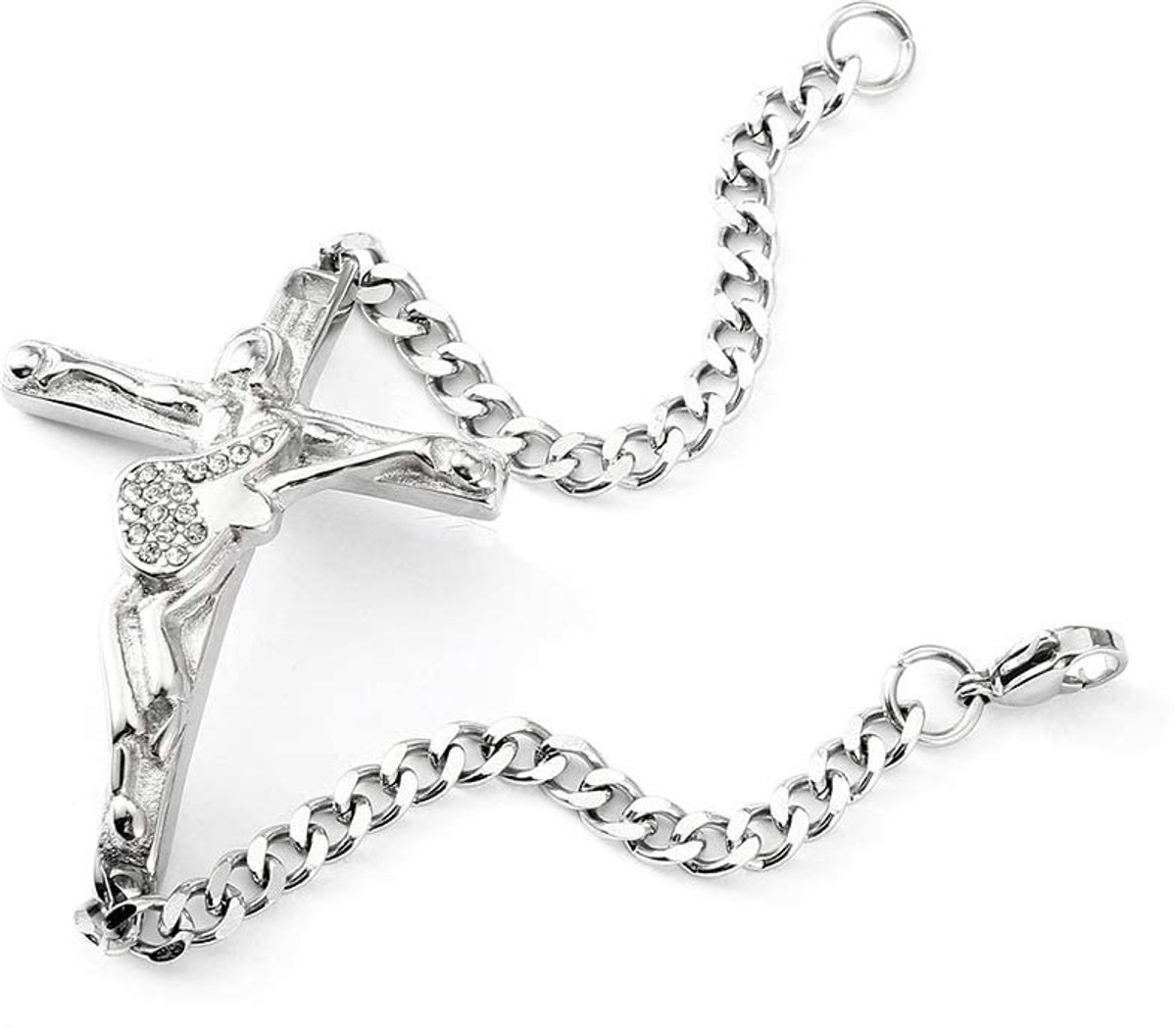 Solidchoice - Stainless Steel Armband met Kruis en Gitaar
