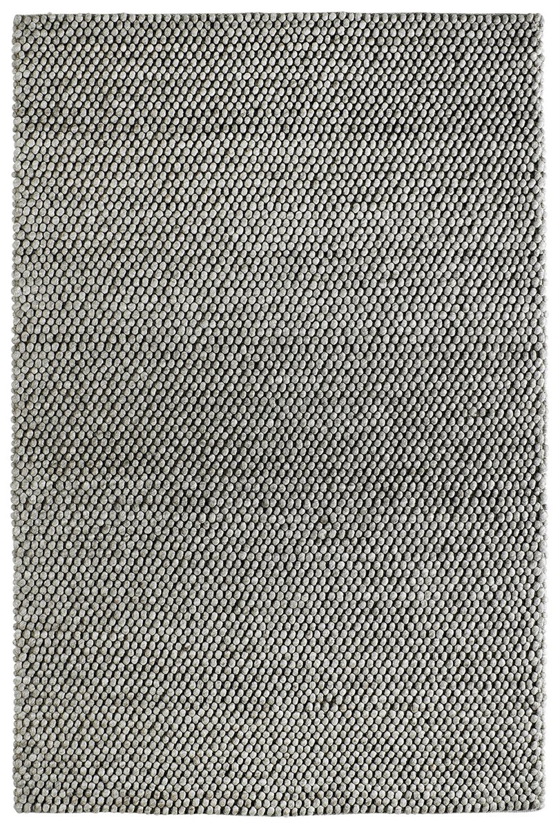 Padiro design laagpolig vloerkleed 120 x 170 cm - lichtbeige - grove lussen - voor vloerverwarming - van wol, viscose en katoen