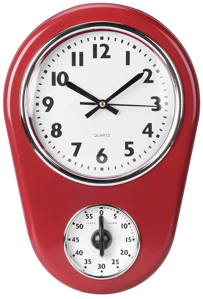 Solidchoice - Vintage Wandklok met Grote Cijfers voor Keuken