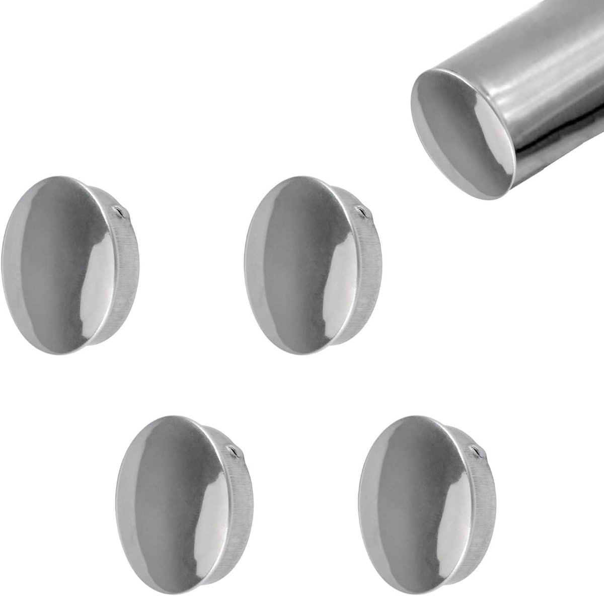 Eindkappen 32 mm - RVS - Set van 4 - Voor leuningen en trapleuningen - ShopVlot