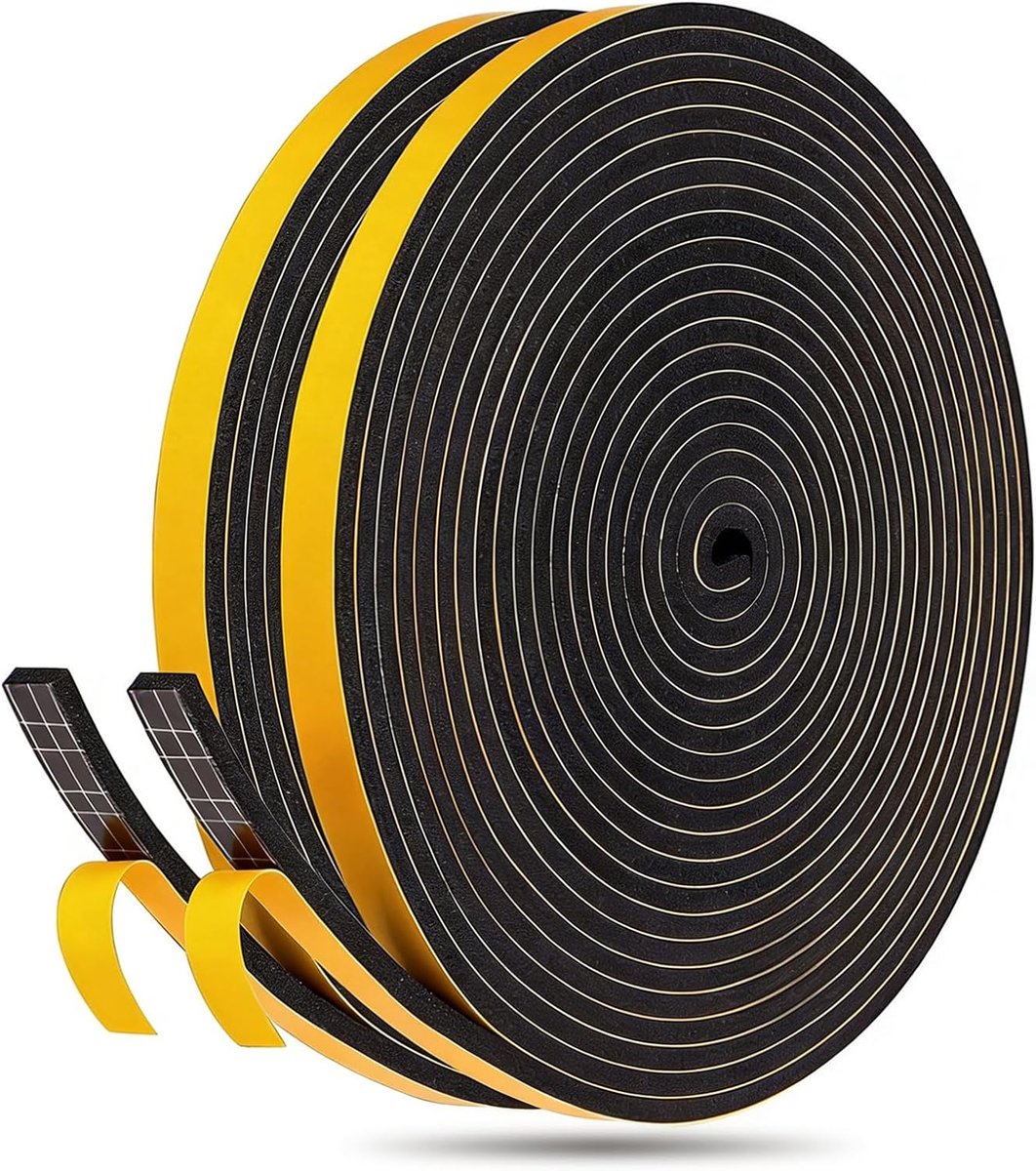 Afdichtingstape 6 mm x 3 mm - zelfklevend schuimband - kookbaar wit - geluidsisolatie voor deuren - ShopVlot