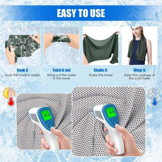 Solidchoice - Set van 4 Cooling Towels voor Sport en Yoga van Solidchoice — afbeelding 3