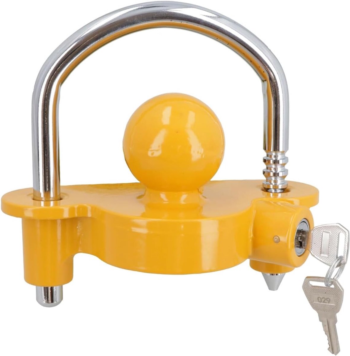 Antidiefstal slot aanhanger - geel met sleutels - hoogwaardig staal - optimale beveiliging - ShopVlot