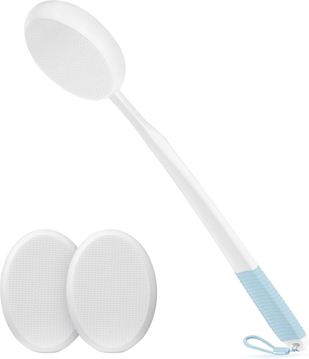 Lotion applicator 19" - lange handgreep - blauwe antislip grip - eenvoudig aanbrengen op moeilijk bereikbare plekken - ShopVlot