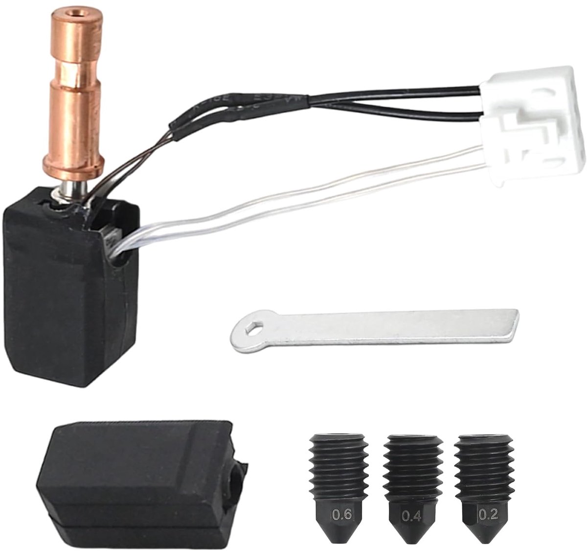 Keramische hotend 0,2/0,4/0,6 mm - vervangingssproeiers - snelle warmteoverdracht - geschikt voor Anycubic Kobra S1 - m-winkel