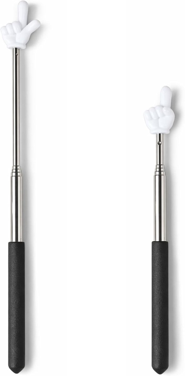 Telescopische aanwijspaal 17-55 cm - 2 vingerkoppen - ideaal voor presentaties - ShopVlot