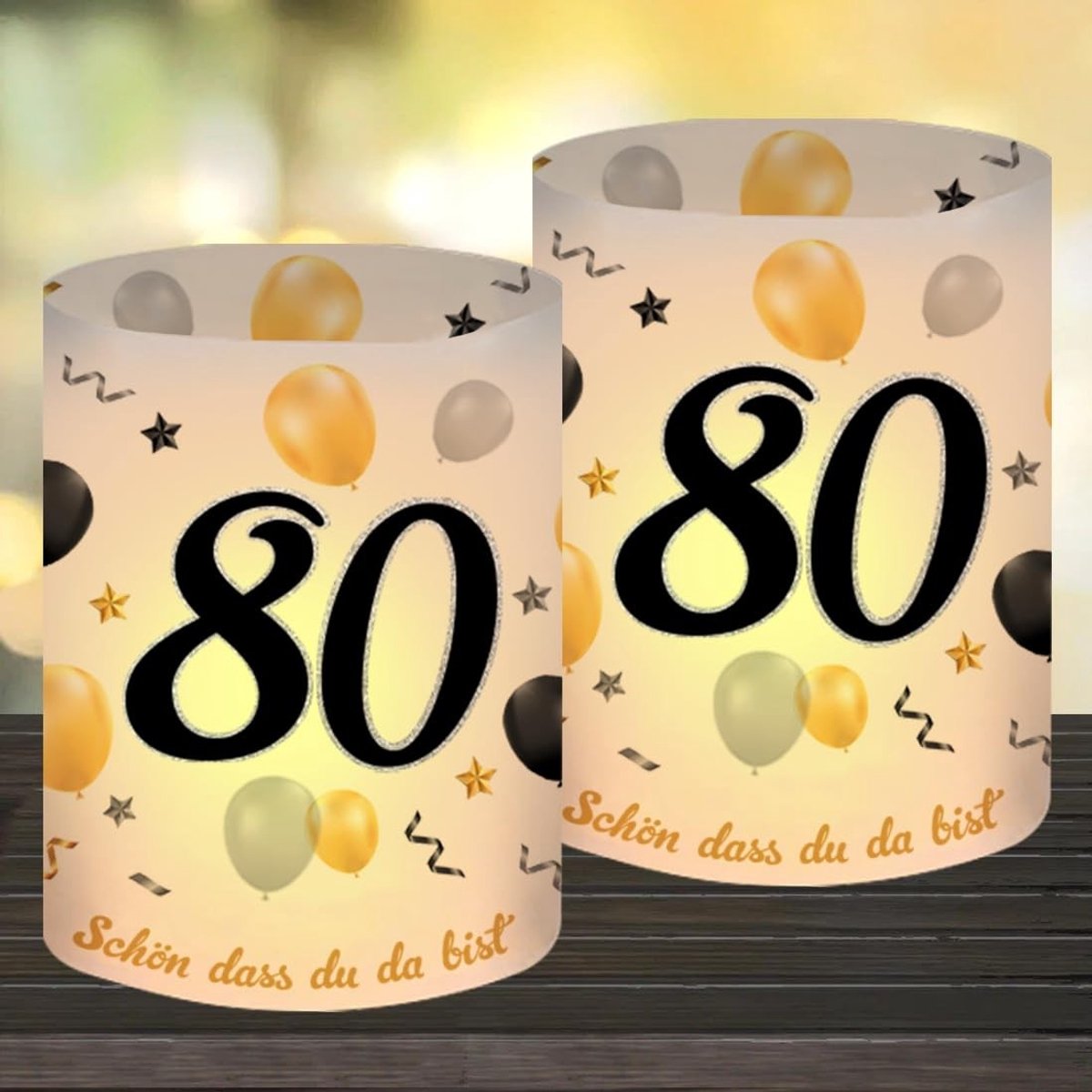 Solidchoice - 12 Stuks Decoratieve Lantaarns voor 80e Verjaardag Versiering