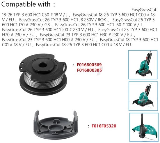 Draadhaspels met trimmerdraad Bosch EasyGrassCut 18-230 grastrimmer van Merkloos	 — afbeelding 5