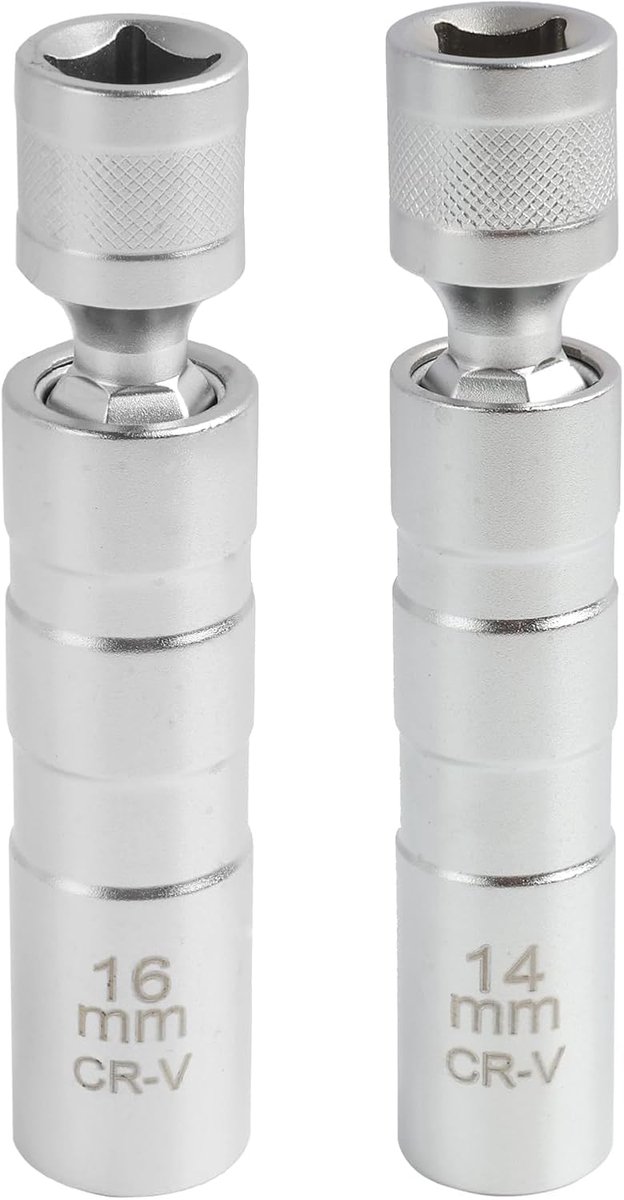Zündkerzenschlüssel 14 mm en 16 mm - Universeel en flexibel - Magnetisch en rotatable - Ideaal voor autoreparaties - ShopVlot