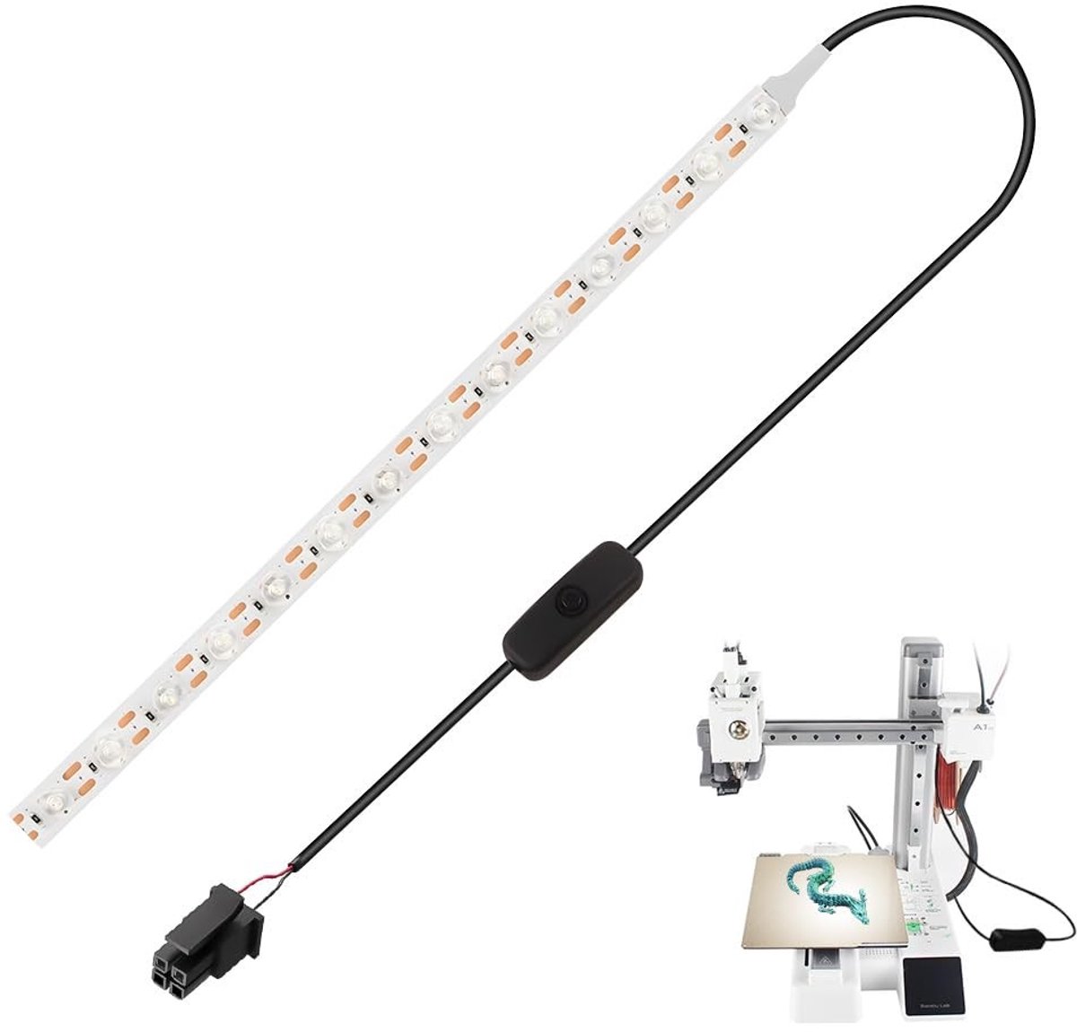 Solidchoice - LED Lichtstrip Kit voor 3D Printer Bambu Lab A1 Mini