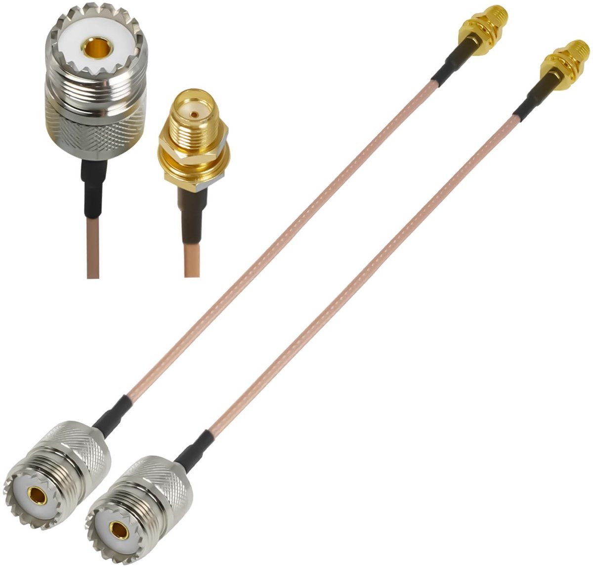 Solidchoice - 2 Stuks SMA UHF Coaxiale Pigtail Kabels voor Antennes