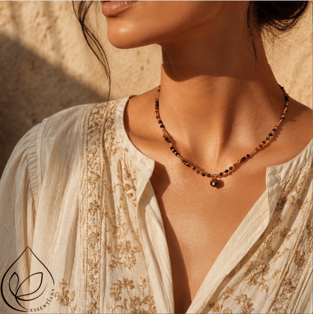 Ketting Tijgeroog Verguld – Auréla