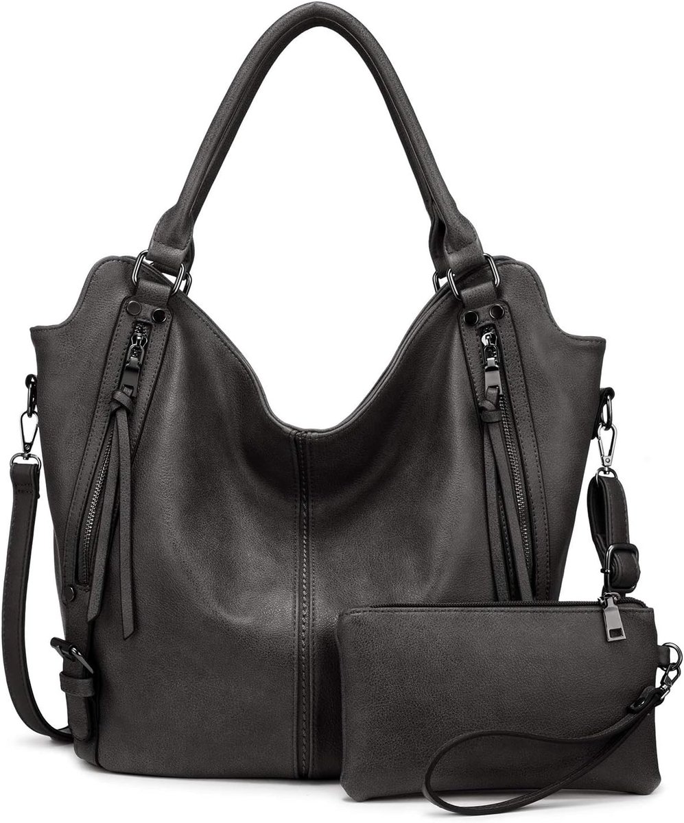 Handtas dames groot - leren schoudertas - hobo stijl - ideaal voor kantoor en school - ShopVlot