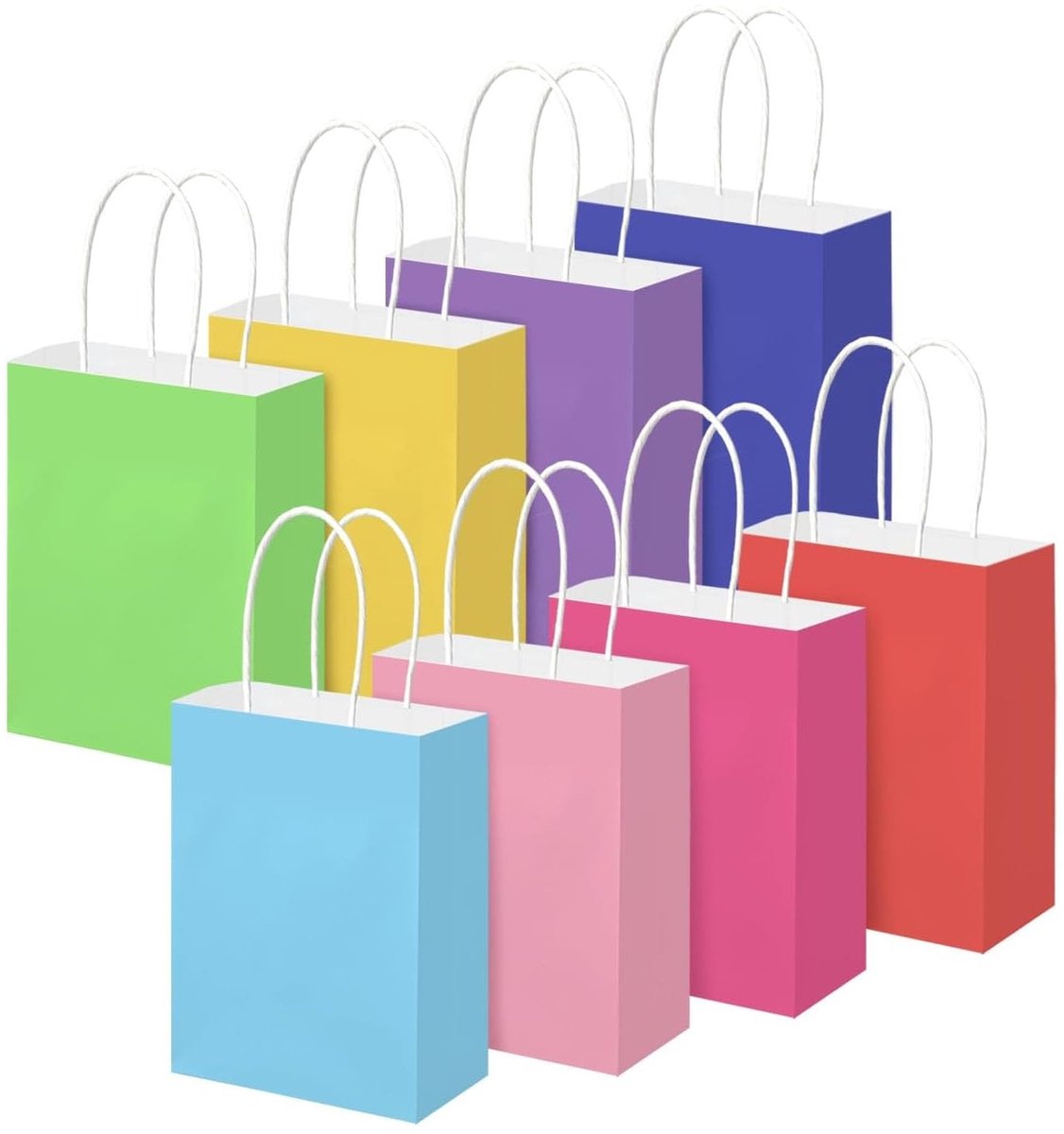 Solidchoice - Set van 40 Papieren Cadeauzakken met Handvatten