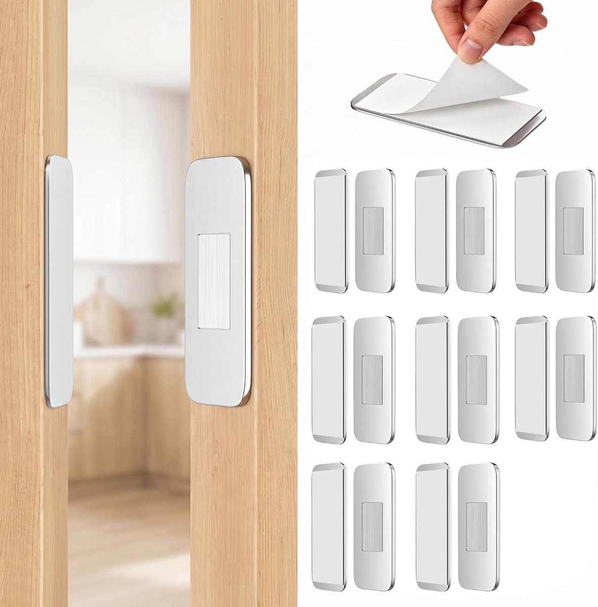 Kastdeurmagneten ultradun - sterke zelfklevende niet-boren - stille ladesluitvergrendeling - ideaal voor keukenkasten - ShopVlot
