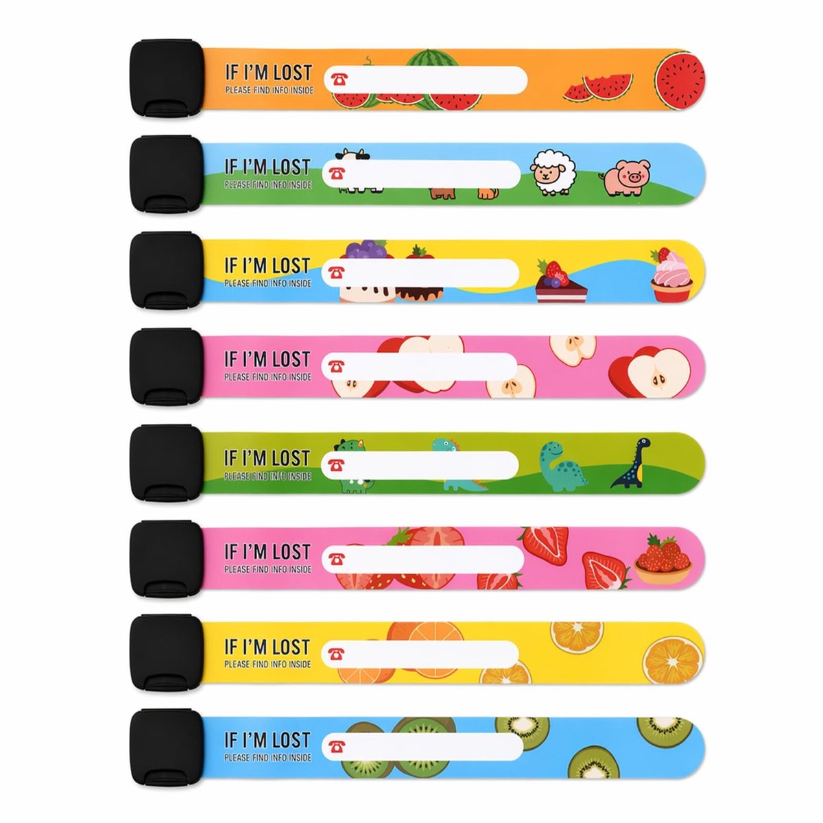 Solidchoice - Set van 8 Waterdichte Veiligheidsarmbanden voor Kinderen