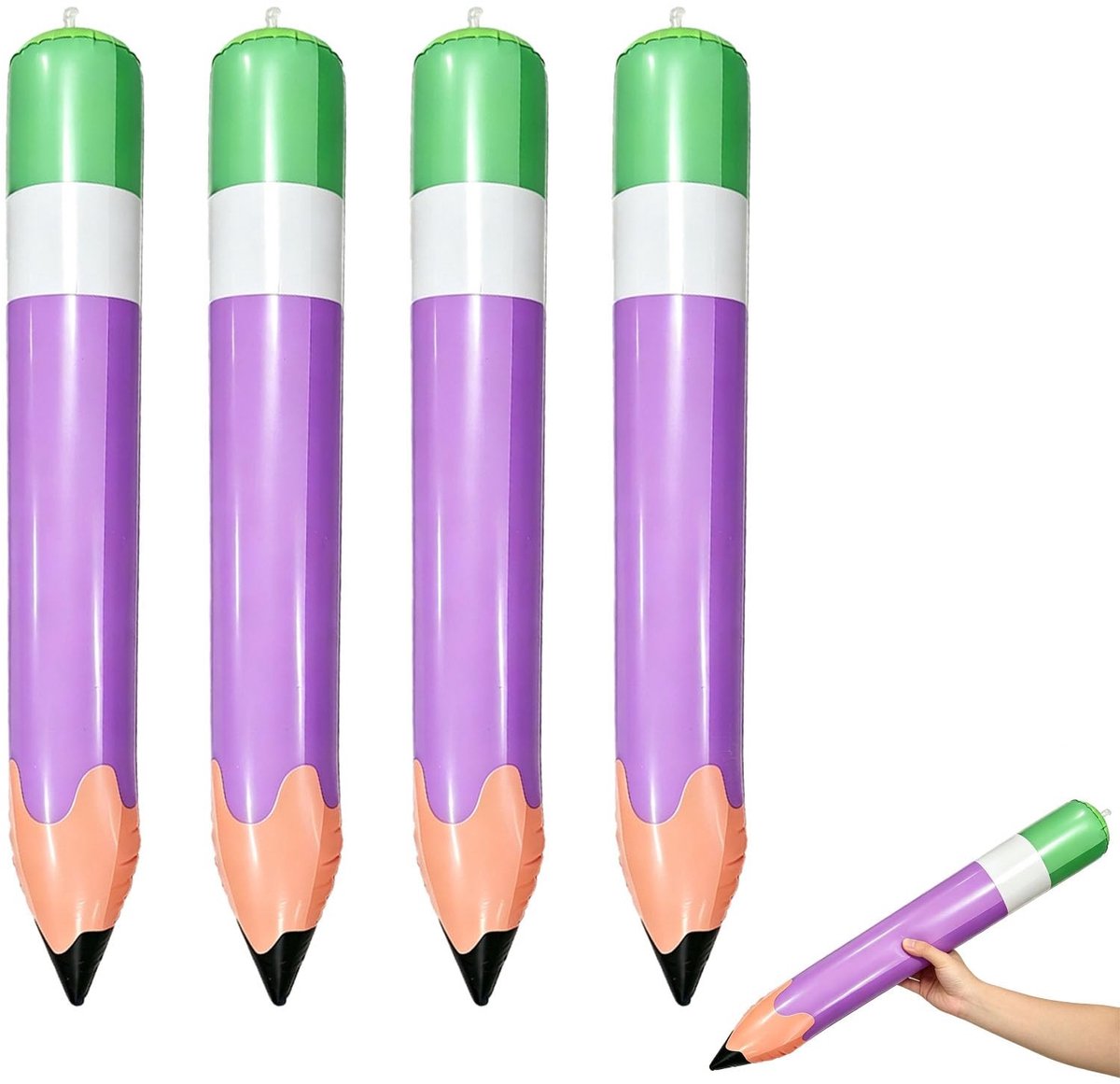 Solidchoice - Set van 4 Opblaasbare Potloden 70 CM voor Decoratie