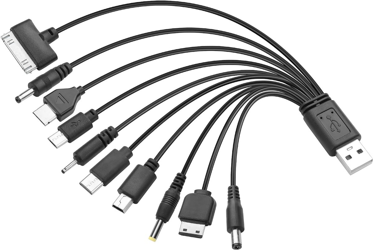 USB oplaadkabel 10-in-1 - universeel - multi-poort - ideaal voor verschillende apparaten - ShopVlot
