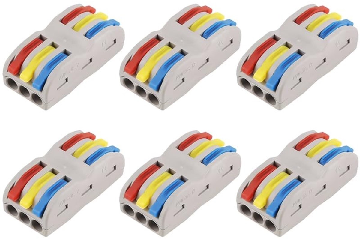 Solidchoice - Set van 6 Kabelconnectoren voor Veilige Elektrische Verbindingen