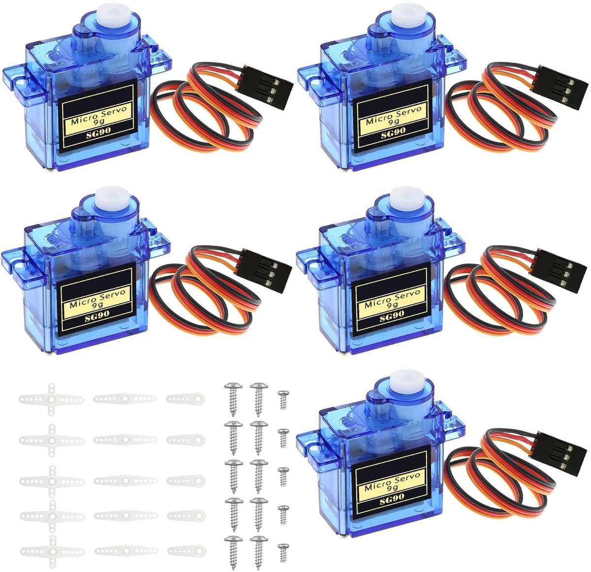 Solidchoice - Set van 5 Krachtige Microservomotoren 9G