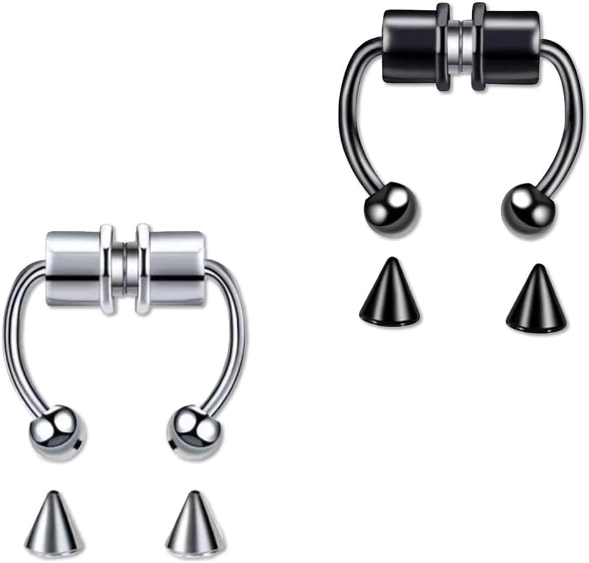 Magnetische neusring - roestvrij staal - kunstmatig herbruikbaar - perfect voor elke gelegenheid - ShopVlot
