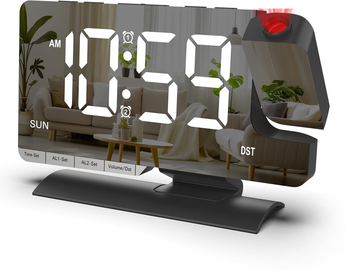Solidchoice - Digitale Klok met Projector en Instelbare Helderheid