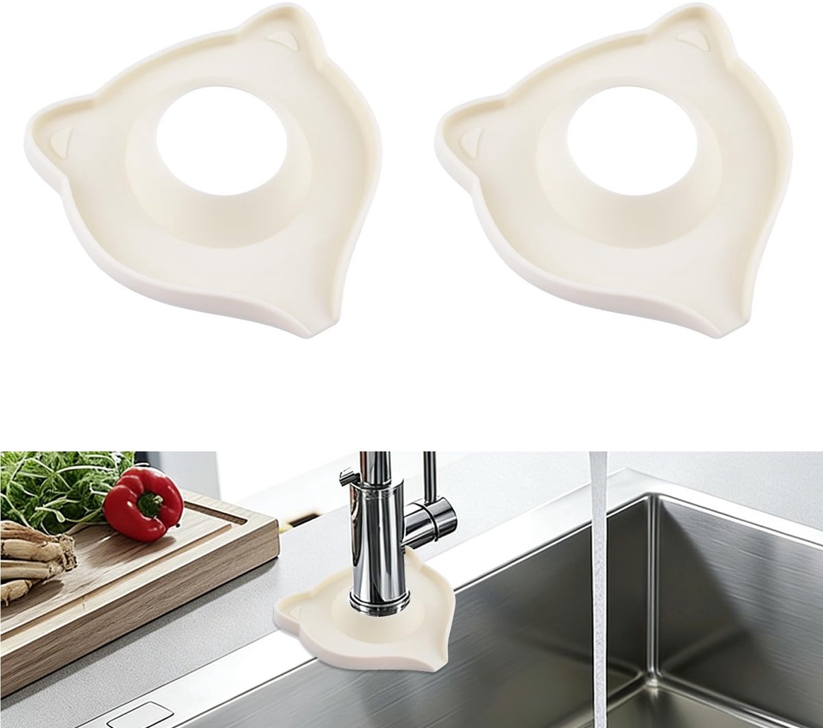 Solidchoice - Set van 2 Siliconen Kraanmatten voor de Keuken