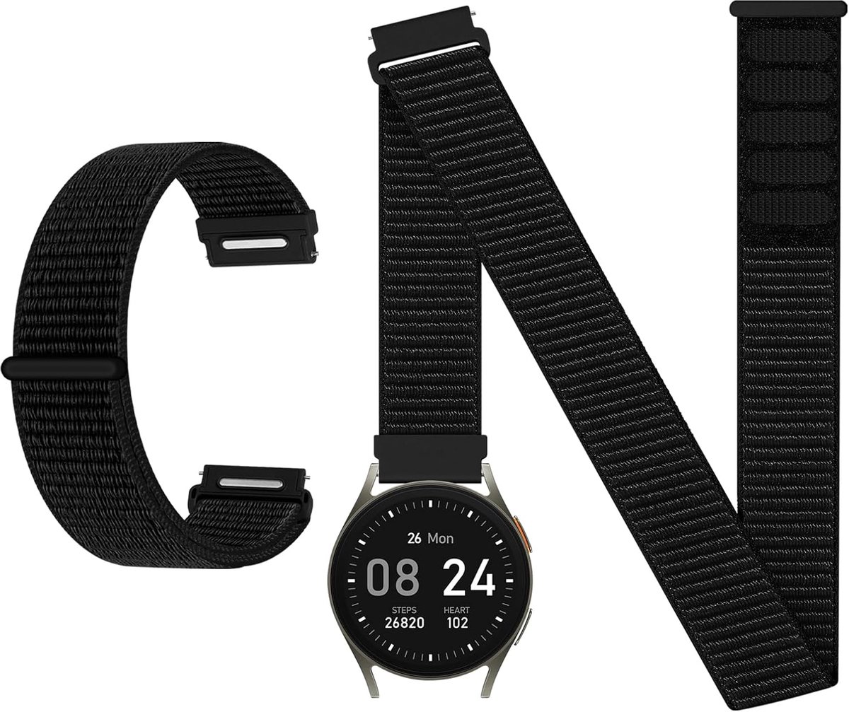 Nylon enkelband/armband 18 20 22 mm - quick release sportarmband - geschikt voor smartwatch - voor mannen en vrouwen - ShopVlot