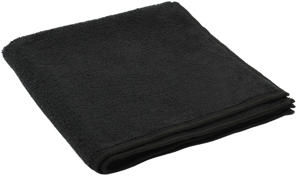 Microvezeldoek Gerecycled ChiaMo.nl Zwart 38 x 38 cm – 5 stuks (100% rPET)