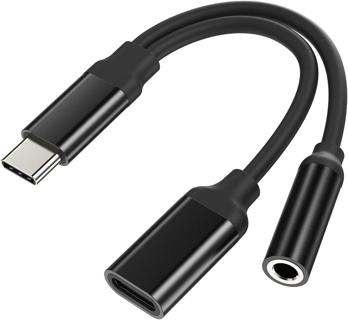 USB-C naar 3,5 mm hoofdtelefoonlader adapter voor iPhone 15 (2in1) Aux-oplaaddongle DAC Type C Jack Audio Splitter - ShopVlot