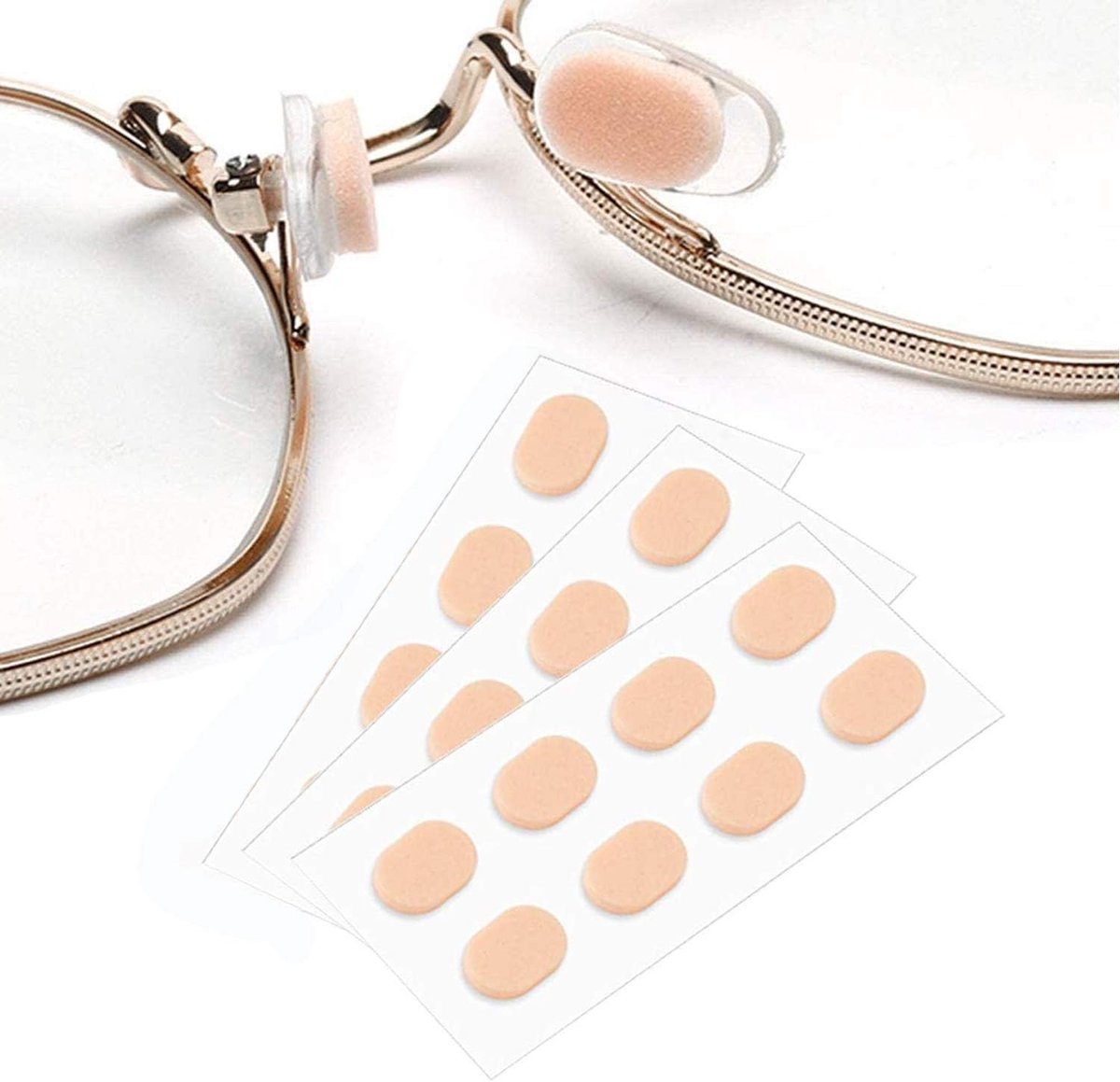 12 Pairs of Glasses Nose Pads Non-Slip Sponge Glasses Nose Pads for Glasses, Sunglasses, Beige, 1mm - ShopVlot