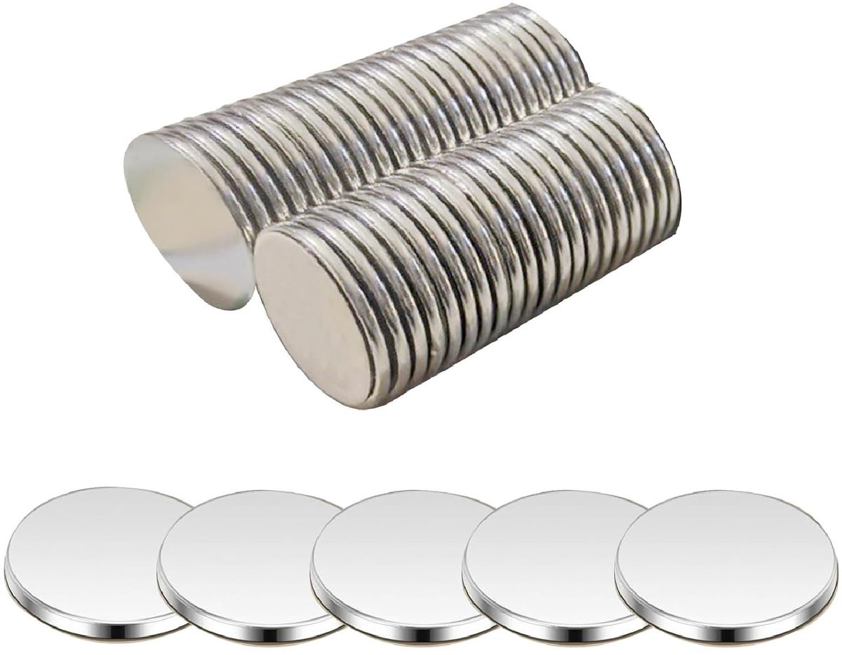 Zelfklevende magneten 10 x 1 mm - sterke neodymium magneten - ronde flat magnets - discreet en veelzijdig gebruik - ShopVlot