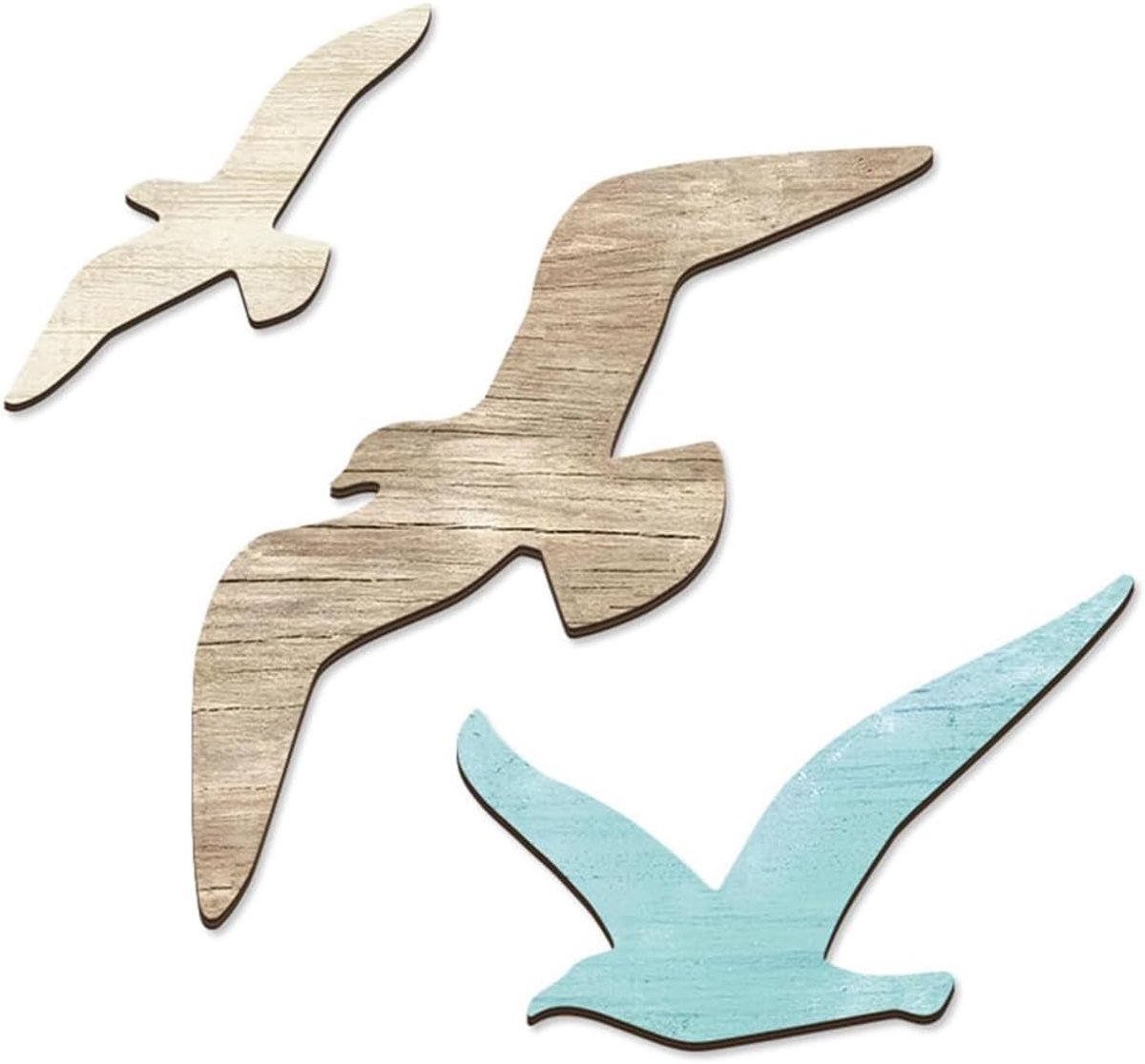 Wanddecoratie meeuw 3 stuks - luchtig ontwerp - voor kinderkamer en babykamer - sfeervolle muurversiering - ShopVlot