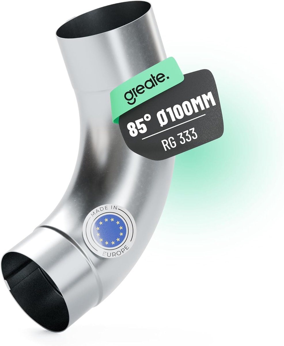 Regenpijpboog 100 mm diameter - verzinkt - 85° helling - eenvoudige steekmontage - ShopVlot