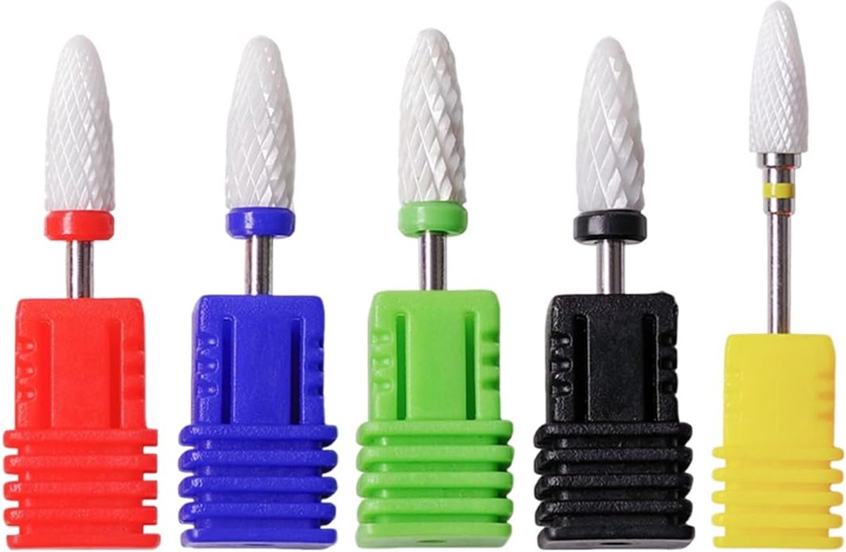 Set van 5 keramische nagelfrees tips - voor elektrische manicure - professionele accessoires - ShopVlot