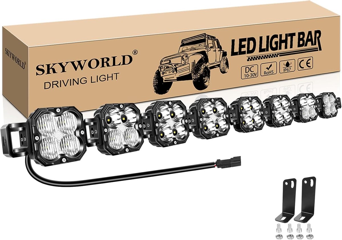 LED lichtbalk 52 inch - 240W 20000LM - Waterdichte koplamp - Helder zicht voor off-road gebruik - ShopVlot