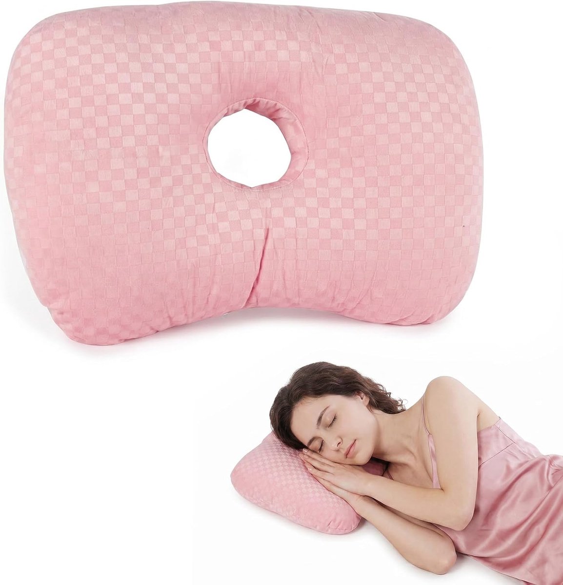 Oorkussen voor het piercen van oor gaten - Donut kussen met polyester - Gat voor pijnverlichting - ShopVlot