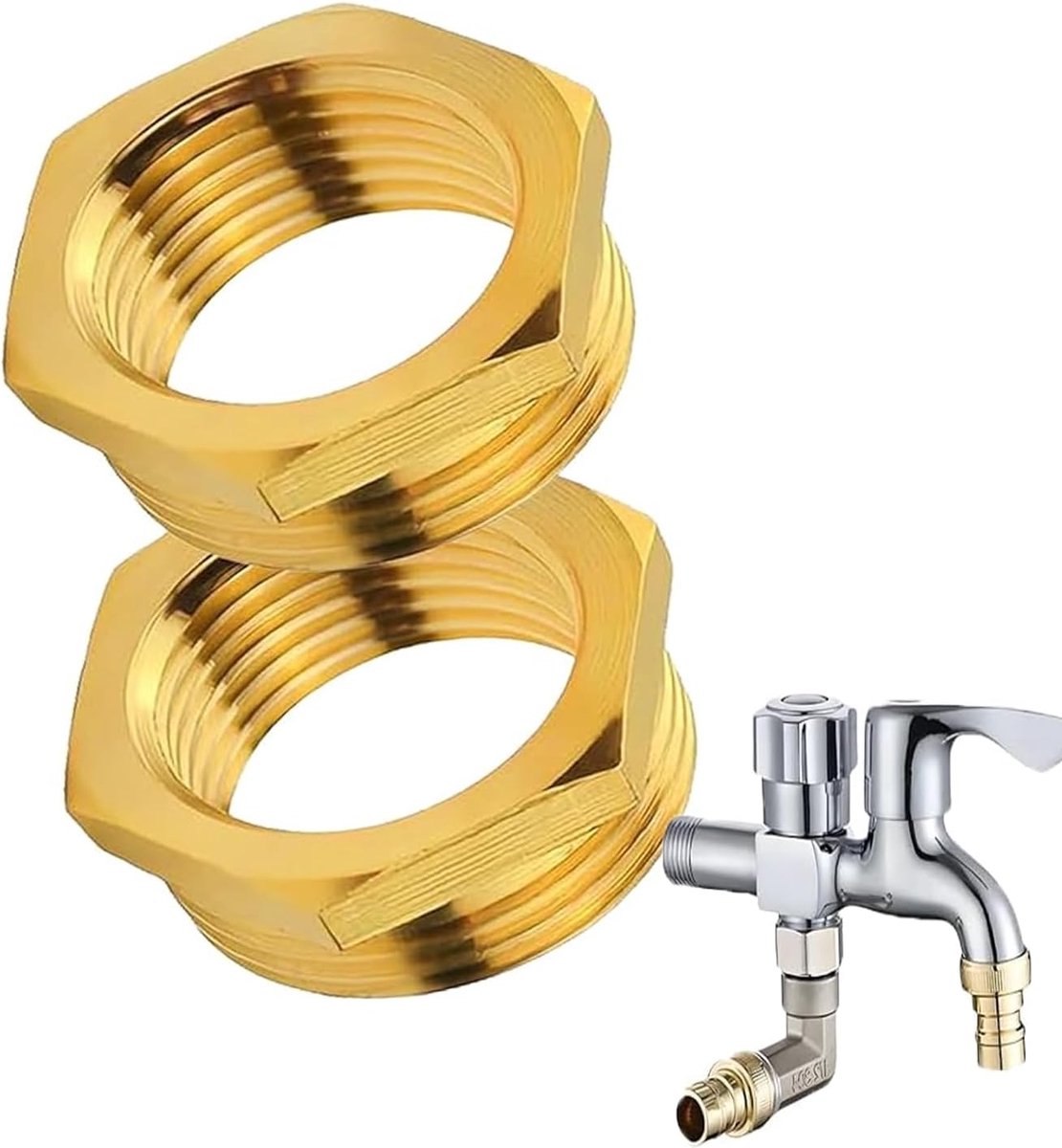 Reducer 1 Inch naar 3/4 Inch - Hoogwaardige messing - Duurzaam en corrosiebestendig - Ideaal voor waterleidingen - ShopVlot