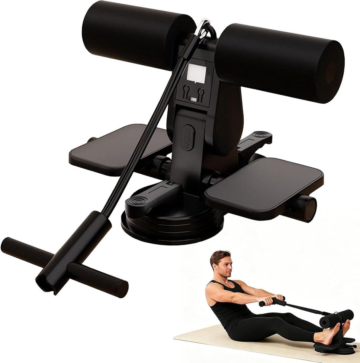 Sit-up bar met zuignappen - verstelbaar ab trainer - core stabilisatie - versterk buikspieren thuis - ShopVlot