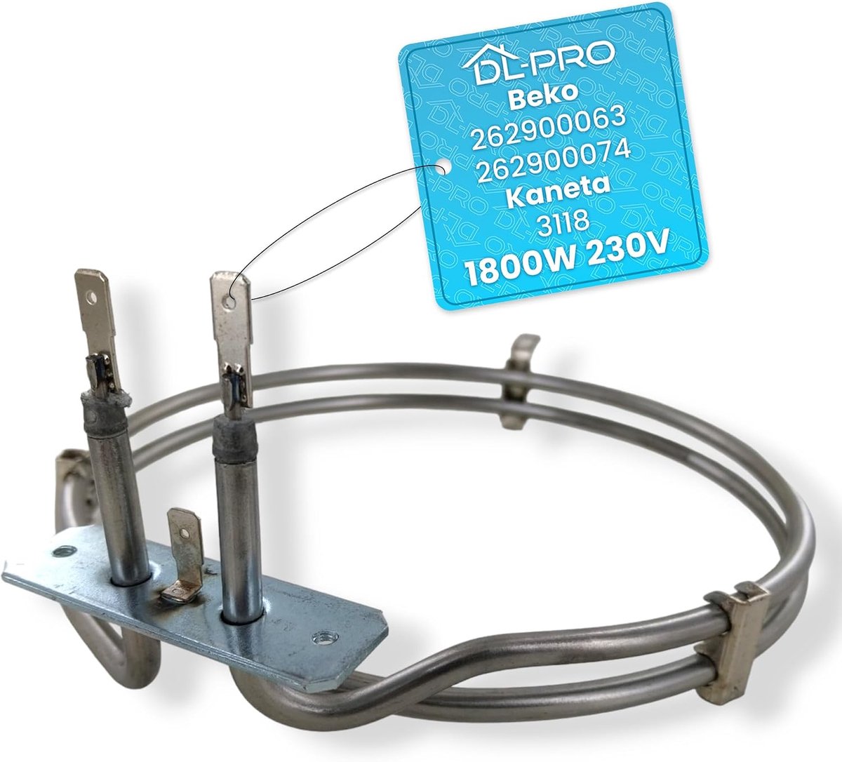 Verwarmingselement hot air heater 1800W - voor Beko Blomberg ovens - vervangt meerdere typen - duurzame warmte - ShopVlot