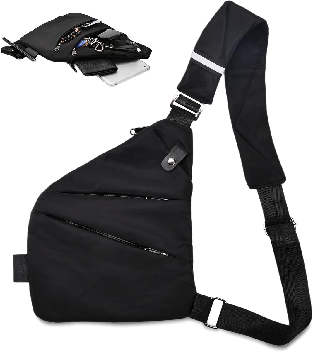 Travel Bag, Anti-Theft Protection, Crossbody Shoulders, Chest Anti-Theft Protection, Shoulder Bag with Multiple - ShopVlot